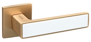 Ручка дверная GAVROCHE ZN 25 NIKEL Gold SB/White (матовое золото/белый)